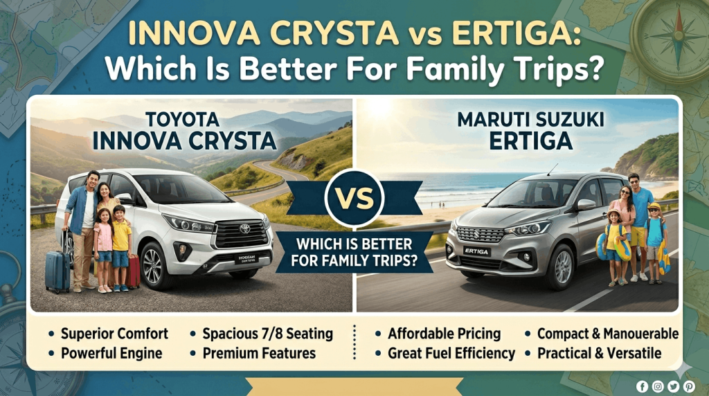 Innova Crysta Vs Ertiga: Which Is Better For Family Trips?