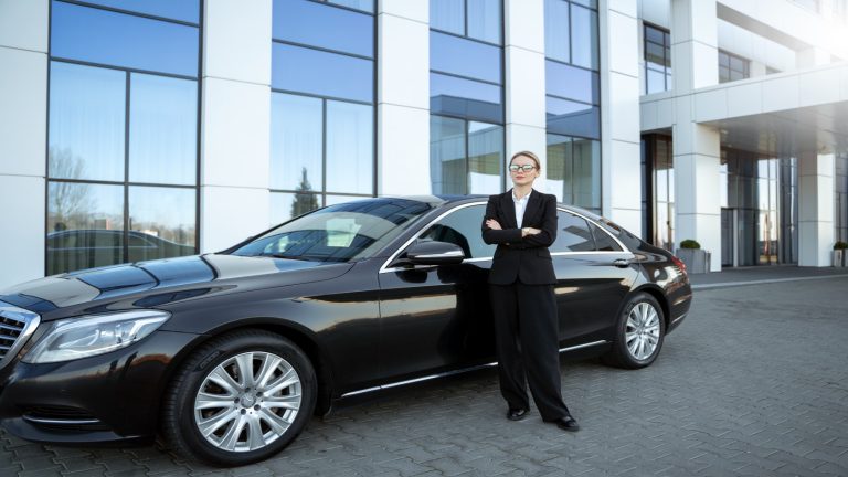 Corporate car rental service vehicle ready for business transportation